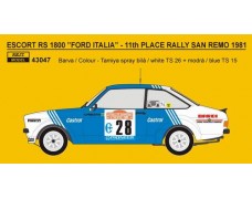 Decal – Ford Escort RS 1800 „FORD ITALIA“ 11th Rallye San Remo 1981